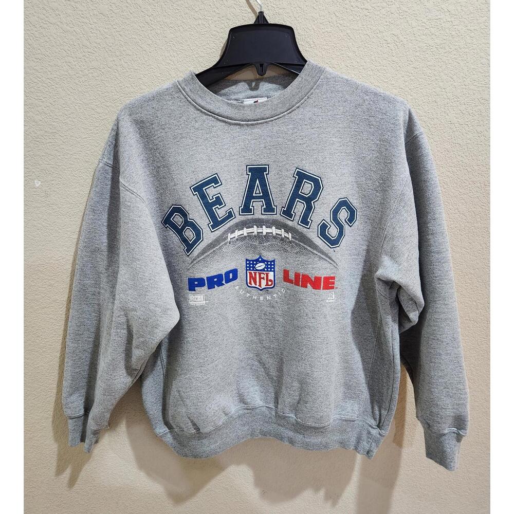 Vntg Riddell 90s NFL Chicago Bears Logo Athletic Pro Line Crewneck Sweatshirt